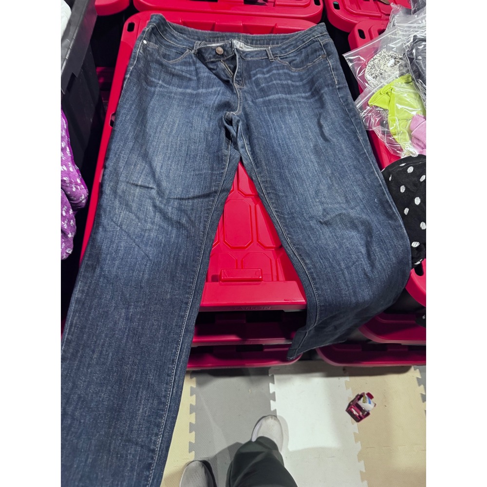Simply Vera Vera Wang Womens Dark Wash Straight Leg Jeans Size 14 Regular